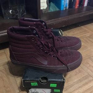 Vans burgundy sk8 his size 8.5W/7M